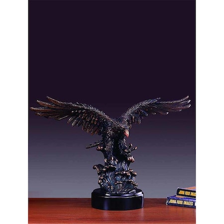 Marian Imports F31104 Aggressive Eagle Bronze Finish Sculpture With Base